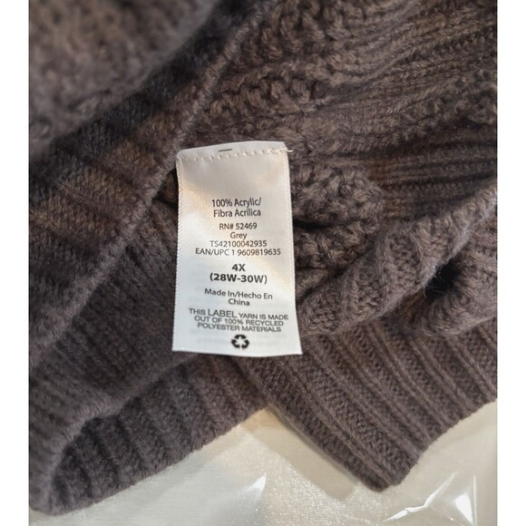 Terra & Sky Women’s Plus Size Sweater 4X Plum Purple V-Neck Long Sleeve Pullover - Picture 8 of 8